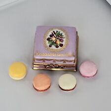 FRENCH LIMOGES TRINKET BOX FRENCH FRUIT MACARONS COOKIES IN GORGEOUS BOX &FRUITS picture