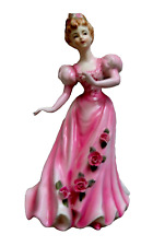 Lefton Woman in Pink Dress w/Roses 8.5 in. Figurine (U.S. Patent Exclusive) picture