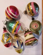 7 Vtg. Mercury Glass Christmas Ornaments picture