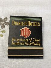Vintage Dinkler Hotels Matchbook, Georgia Alabama Tennessee Louisiana Unstruck picture