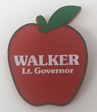 Vintage WALKER Lt. Governor Apple Political Button Politics Pin 70s 80s Plastic picture