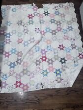Vintage Six Point Star Pattern cutter quilt 72x79 for primitive crafts Hand Sewn picture