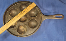 OLD Griswold ERIE PA No 32 #962 Cast Iron Pan Aebleskiver Danish Pancake Balls picture