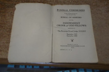 Vintage Oddfellows IOOF Funeral Ceremony Book - 1924 picture
