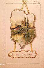 1908 Hearty Greetings Postcard ~ Embossed, Gold Gilded, Germany Card. #-3415 picture