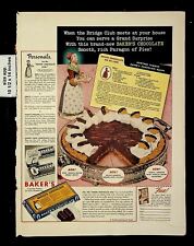1941 Baker's Chocolate Pie Recipe Vintage Print Ad 18097 picture