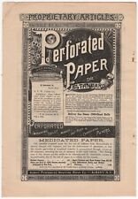1887 Antique/VTG Print-ad, Albany Perforated Paper, Medicated Toilet Paper picture