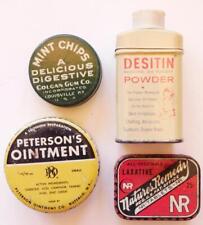 4 Misc. Vintage Tins: Desitin  Digestive Gum Laxative Ointment Tray25 picture