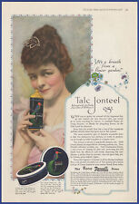 Vintage 1918 JONTEEL Talc Powder Bathroom Helen Chadwick Art Décor Print Ad picture