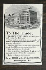 Vintage 1895 J.C. Blair Mfg Stationers Paper Company Original Ad 1021  picture
