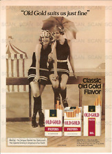 1975 Old Gold Cigarettes Vintage Magazine Ad   Girls in 1920's Bathing Suits picture