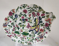 Vtg Eda Mann Thousand Butterflies floral Trinket Dish decor Plate  china  8 1/4