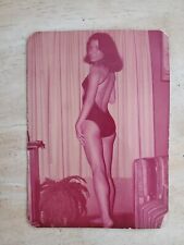 VINTAGE FOUND PHOTO OF 1970'S PRETTY BRUNETTE IN SWIMSUIT NICE LEGS AND BUTT picture