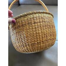 Vintage Round Nantucket Basket with Handle picture