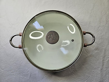 VTG Cottage Collection Cast Iron Wok 2 Tone With Lid Pink Brown 2 Flaws Heavy picture