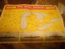 Ann Arbor Carferries Map Advertisement Sailing Great Lakes Boat Ferry  picture