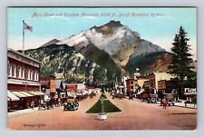 Banff Alberta-Canada, Main Street, Cascade Mountain, Antique Vintage Postcard picture