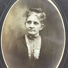 Cabinet Card Photograph Woman Lace Fabulous Hairdo Victorian  Antique picture
