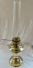 Vintage Aladdin Brass Oil Lamp Model 23 Burner & Wick Shade Tripod Chimney picture