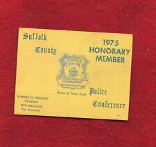1975 NYPD    SUFFOLK  COUNTY  PBA  member CARD   MEMBERSHIP ID picture
