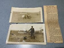 c 1920's 2 Photo Men with captured Bear Cubs 6x3.5 (w/mournful clip note) picture