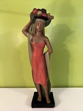 Roman Art Co., Robia Ware, Art Deco Lady w/Fruit On Her Head, St. Louis MO 13.5” picture