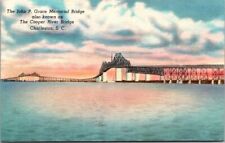 Charleston South Carolina SC JOHN P GRACE BRIDGE COOPER RIVER Vintage Postcard 1 picture