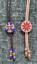 Native American Inspired Beaded Bolo Ties Lot of 2 picture