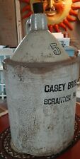OLD Antique Stoneware 5 Gallon Jug Casey Bros. SCRANTON PA Advertising w/Cork picture