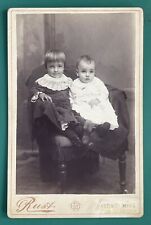 Antique Victorian Cabinet Card Photo Young Siblings Brother Sister Hastings, MN picture