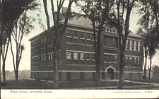 1913    LOVINGTON     Illinois IL   High School    postcard picture