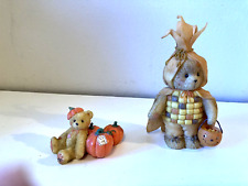 Cherished Teddies Halloween Cornelia Stalk of the Town Corn Pumpkins Lot 2 RARE picture