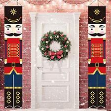 2 Pack Nutcracker Christmas Decoration Welcome Sign for Porch Front Door picture