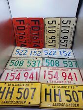 12 Vintage Illinois Matching License Plates 1969, 1971, 1972, 1973, 1974, 1975 picture