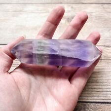 Lavender Fluorite Double Terminated Wand Crystal Two Points 122 g picture