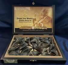 24 DEAR DEW CLAWS IN PAPPY VAN WINKLE WOODEN CIGAR BOX-NATIVE CRAFTS & REGALIA picture