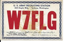 QSL  1937 Army Recruiting Station Spokane WA     radio card picture