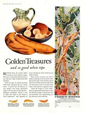 1928 Unifruit Bananas Vintage Print Ad Golden Treasures And So Good When Ripe  picture
