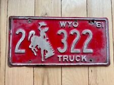 1961 Wyoming Truck License Plate picture