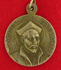 Vintage SAINT IGNATIUS OF LOYOLA Medal SAINT FRANCIS XAVIER Religious Pendant picture