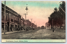 Washington Street Eldora Iowa IA  Vintage Postcard picture