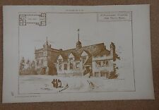 Antique Architects Print,St Matthews Clapton parish Room The builder 1891 picture