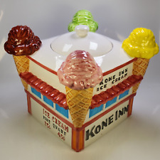 Vintage KONE INN COOKIE JAR Treasure Craft ICE CREAM DINER 1997 picture