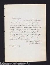 Joseph Sheldon Watertown NY Landowner Antique Autograph Signed Yale Letter 1851 picture