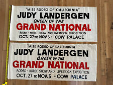 Vintage Rodeo Queen Banner Hand Painted Signs Cow Palace Grand National Rodeo picture