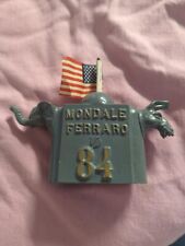 Extremely Rare STILL Mondale Ferraro 84 Cast IRON BANK 5 Inches W / Flag  picture