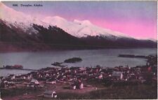 Panorama of Douglas, Juneau, Alaska Along The Mountains Postcard picture