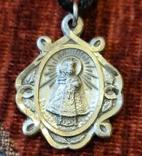 Infant Of Prague Vintage & New Sterling Medal Catholic France Carmelite SH Jesus picture