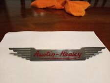 Austin-Healey Solid hood / bonnet badge 215mm wide Enamel Red on chrome picture