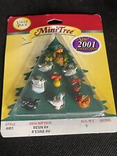 Vintage 2001 New Westrim Beaded Miniature Christmas Tree Ornaments Resin #4481 picture